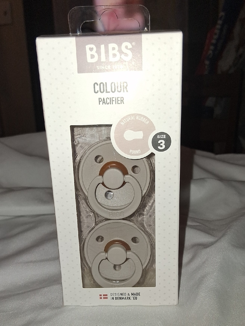 BIBS Colour Pacifier Size 3 - Taupe/Natural Rubber